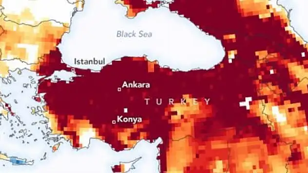 NASA, TÜRKİYE'Yİ HARİTA İLE UYARDI