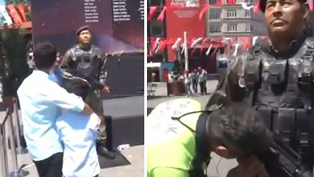 Ömer Halisdemir'in Heykelini Öpen Polis, Görenleri Duygulandırdı