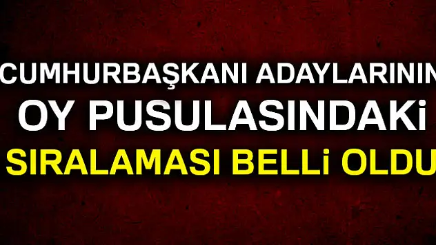 Oy pusulası için kura çekimi tamamlandı