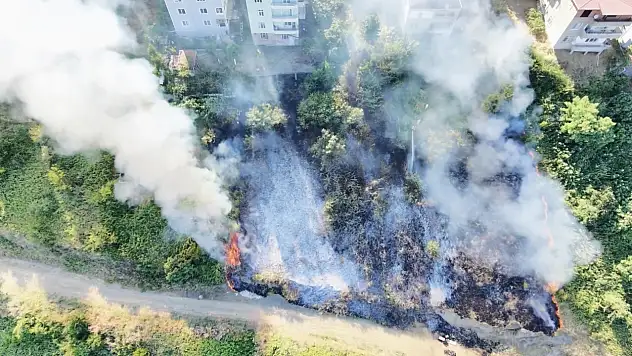 Samsun'da korkutan anız yangını