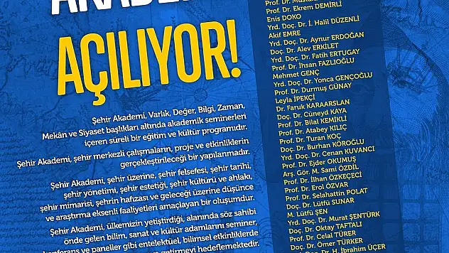 Şehir Akademi açılıyor