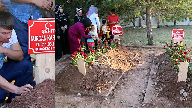 Şehit anne ve oğlu yan yana toprağa verildi