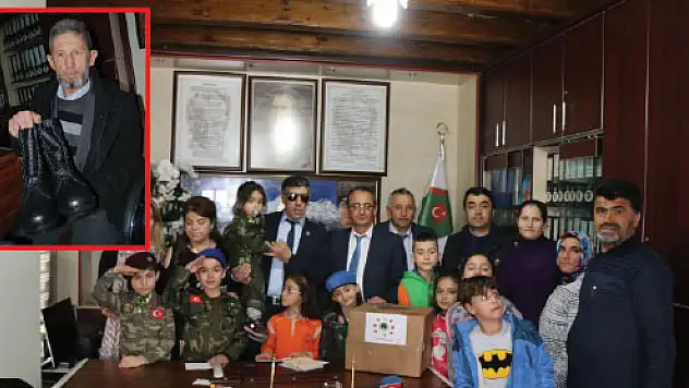 Şehit oğlunun botunu Afrin'deki askerlere gönderdi