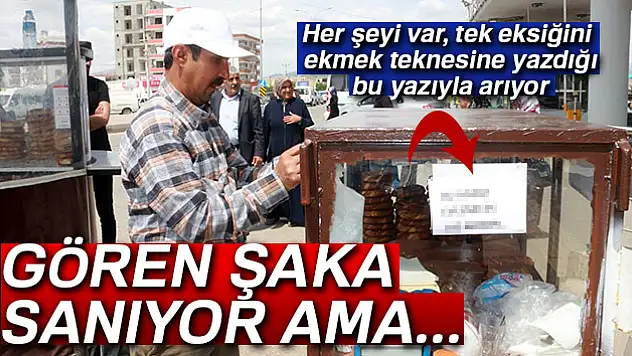 Simit arabasına yazdığı yazıyla eş arıyor