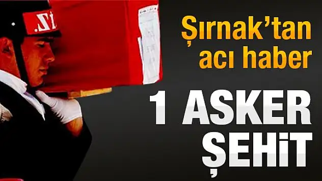 Şırnak'ta el yapımı patlayıcı patladı: 1 asker şehit