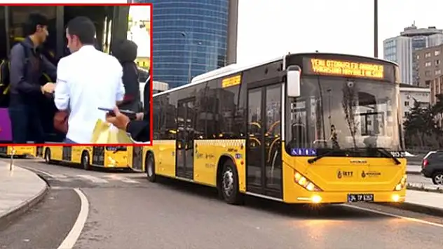 ŞOFÖR KAVGAYI AYIRMAYANLARA KIZDI, OTOBÜSÜ DURDURDU
