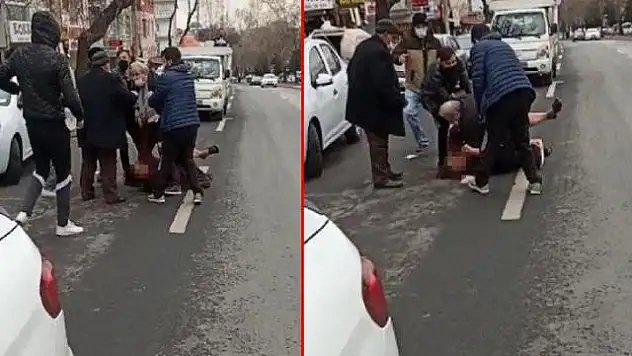 SOKAK ORTASINDA KARISINI YERE YATIRIP DARBETTİ