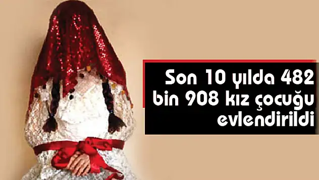 Son 10 yılda 482 bin 908 kız çocuğu evlendirildi