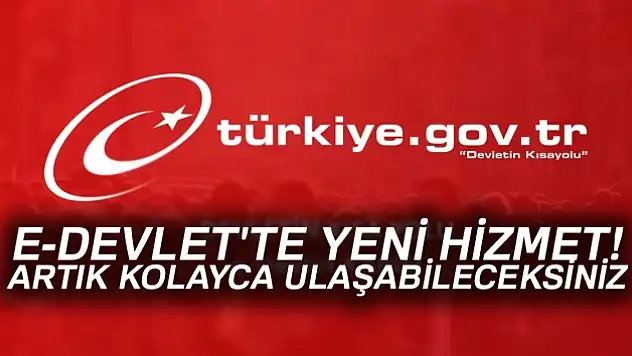 Son dakika haberi... E-Devlet'ten bir yenilik daha