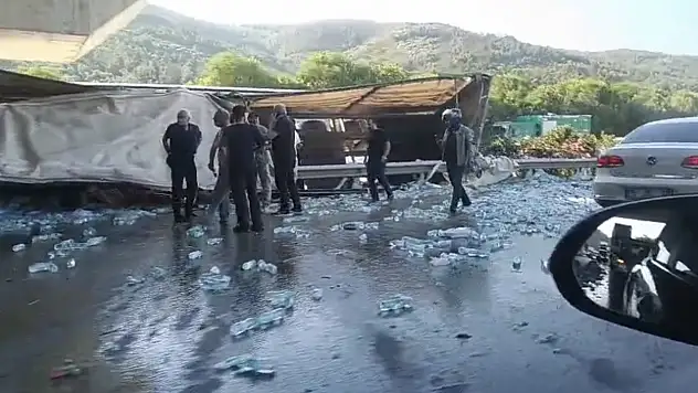 Su yüklü tır, hızlı tren köprüsü ayağına çarptı : Sürücü hayatını kaybetti