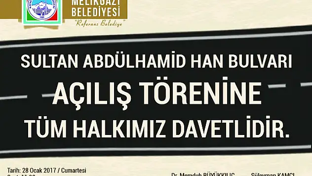 SULTAN ABDÜLHAMİD HAN BULVARI AÇILDI.
