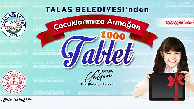 TALAS'TA ÖĞRENCİLER TABLETLERİNE KAVUŞUYOR