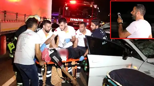TEM'DE MAKAS ATAN ARAÇ TIRA ARKADAN ÇARPTI: 2 AĞIR YARALI