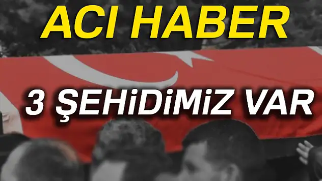 TSK açıkladı: 3 şehidimiz var