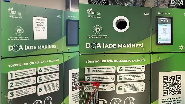 Kayseri'de depozito iade makineleri yoğun kullanıma dayanamadı