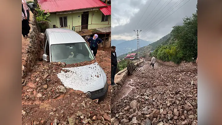 Yahyalı’da sağanak sele dönüştü: Yollar taş ve çamurla kaplandı