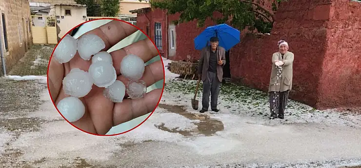 Kayseri'de o ilçeye ceviz büyüklüğünde dolu yağdı