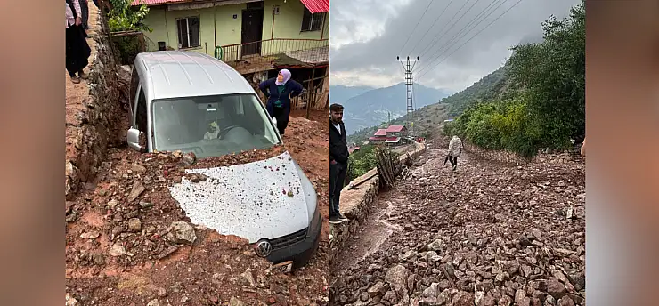 Yahyalı'da sağanak sele dönüştü: Yollar taş ve çamurla kaplandı