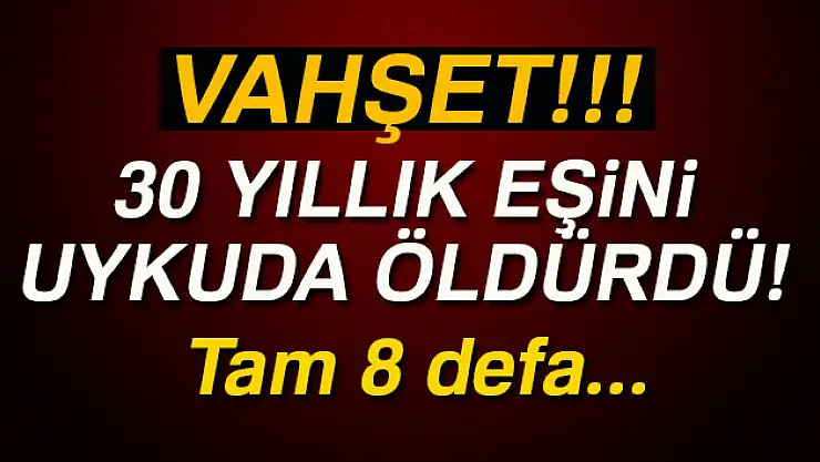 30 yıllık eşini uykusunda vurarak öldürdü