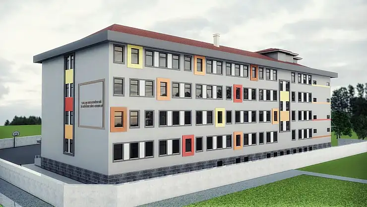 32 DERSLİKLİ OKUL HIZLA YÜKSELİYOR