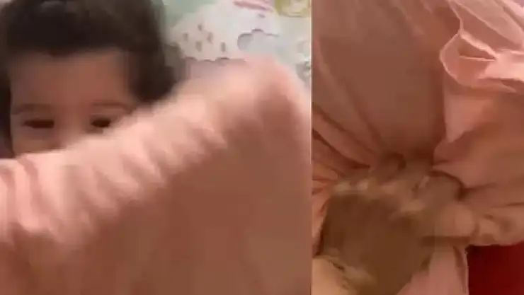 8 AYLIK KIZINI YASTIKLA BOĞMAYA ÇALIŞTI!