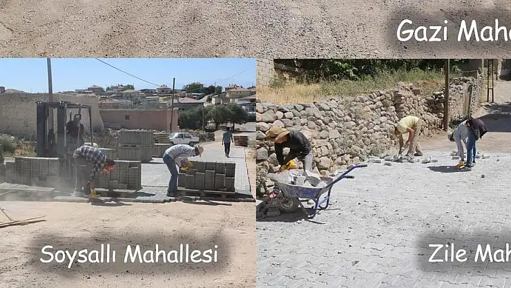 DEVELİ'DE GAZİ-ZİLE VE SOYSALLI MAHALLELERİNDE PARKE SEFERBERLİĞİ