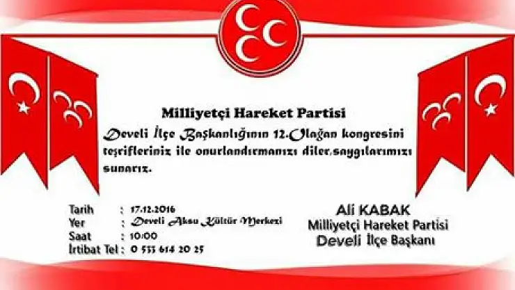 Develi'de Kongre Heyecanı !!!