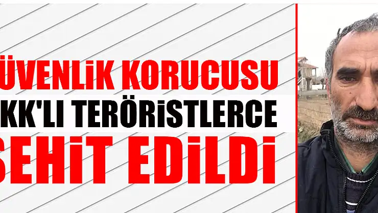 Güvenlik korucusu, PKK'lı teröristlerce şehit edildi
