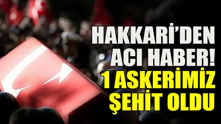 Hakkari'den Acı Haber: 1 Askerimiz Şehit Oldu