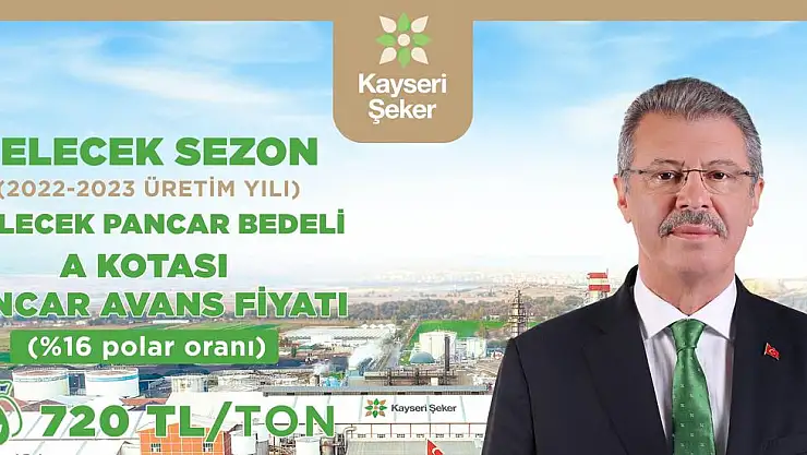 KAYSERİ ŞEKER ÇİFTÇİNİN YÜZÜNÜ GÜLDÜRDÜ