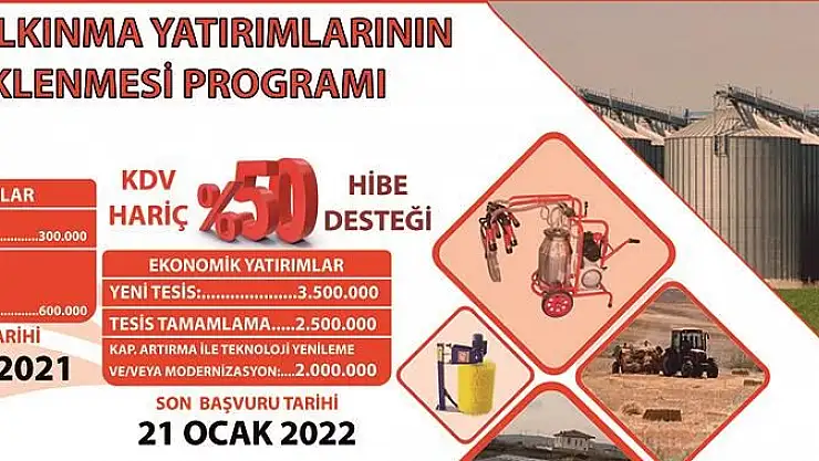 KIRSAL KALKINMA YATIRIMLARINA YÜZDE 50 HİBE DESTEĞİ
