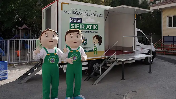 Melikgazi Belediyesi'nden okullarda 'Mobil Sıfır Atık' eğitimi