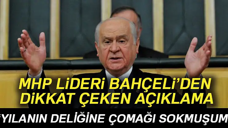 MHP lideri Bahçeli: Yılanın deliğine çomağı sokmuşum
