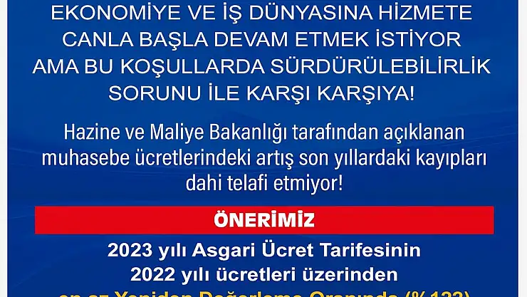 MUHASEBE VE MÜŞAVİRLİK ÜCRETLERİ ERİDİ