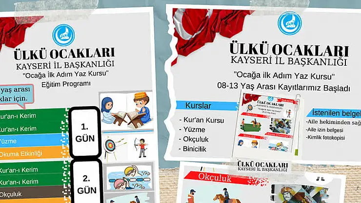 OCAĞA İLK ADIM YAZ KURSU KAYITLARI BAŞLIYOR