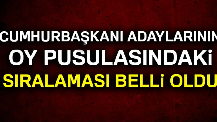 Oy pusulası için kura çekimi tamamlandı