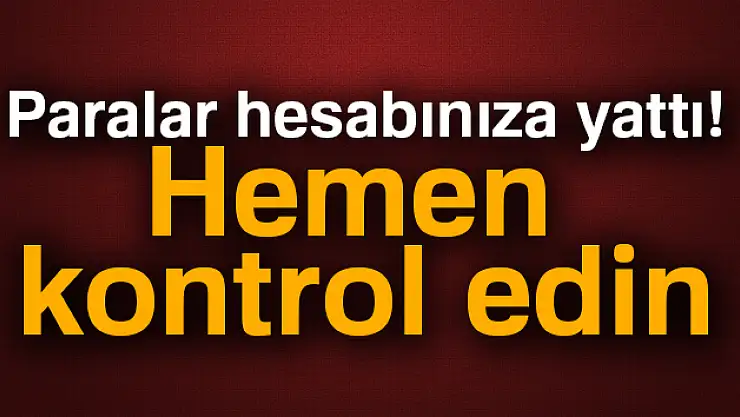 Paralar hesabınıza yattı, hemen kontrol edin