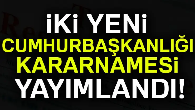 Resmi Gazete'de 11 ve 12 numaralı Cumhurbaşkanlığı Kararnameleri yayımlandı