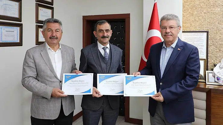 SGK'DAN, KAYSERİ ŞEKER'E TEŞEKKÜR BELGESİ