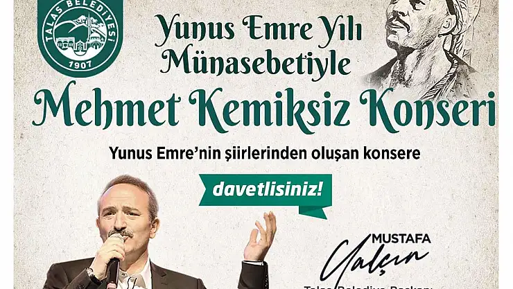 TALAS'TA MEHMET KEMİKSİZ KONSERİ