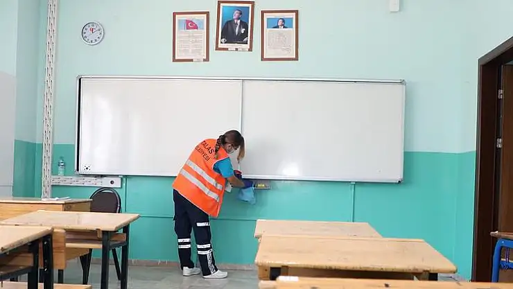 TALAS'TAKİ OKULLARDA 'YÜZ YÜZE EĞİTİM' TEMİZLİĞİ