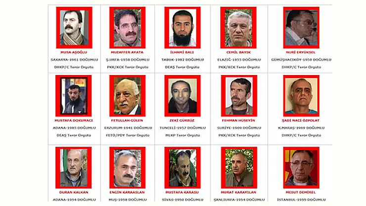 Terör listesi güncellendi