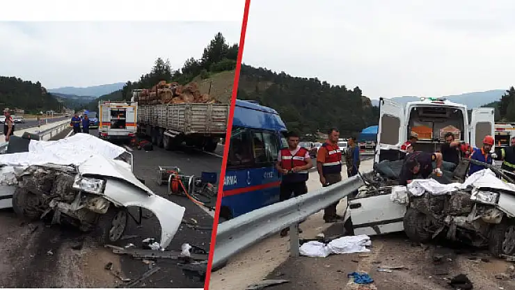 Tıra arkadan çarpan otomobil paramparça oldu: 3 ölü 2 yaralı