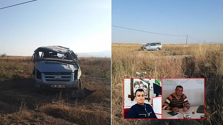 Tomarza'da minibüs takla attı: 2 ölü