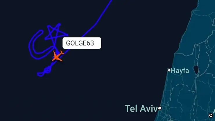 Türk İHA'sından İsrail açıklarında Ay-Yıldız mesajı