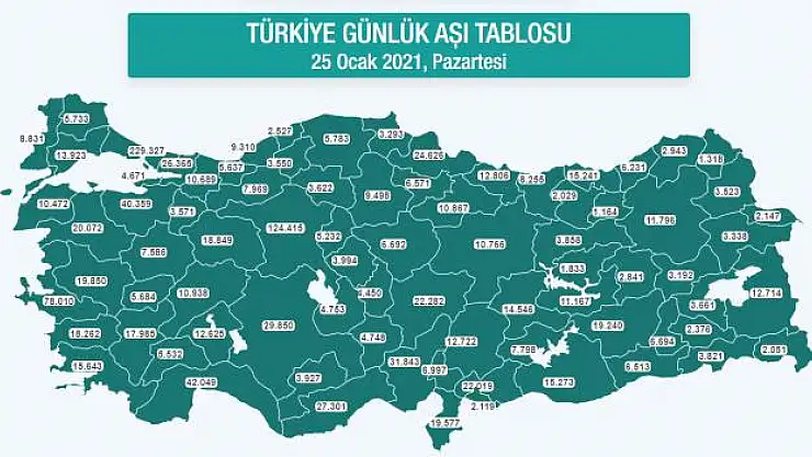 TÜRKİYE'NİN AŞI HARİTASI ERİŞİME AÇILDI