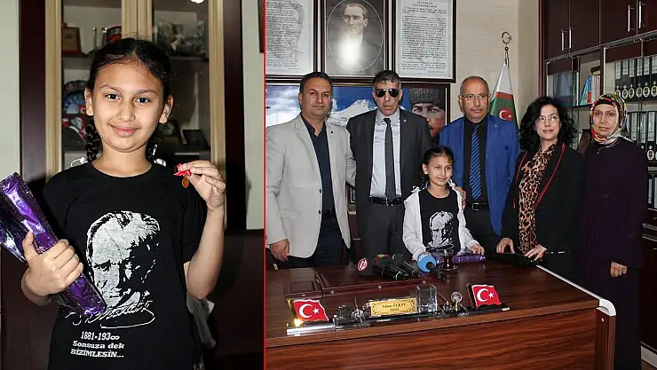 Yarışmadan kazandığı çeyrek altını Şehit Ve Gaziler Derneğine verdi