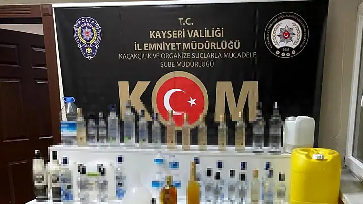 YILBAŞI ÖNCESİ KAYSERİ'DE SAHTE ALKOL OPERASYONU
