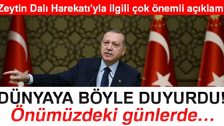 Zeytin Dalı Harekatı'yla ilgili çok önemli açıklama