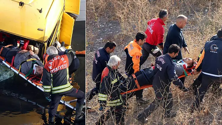 Zincirleme kazada otomobil ve tır Kızılırmak'a düştü